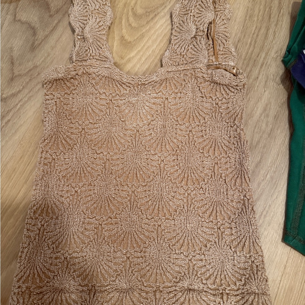 Free people Textured Tank Top in tan
